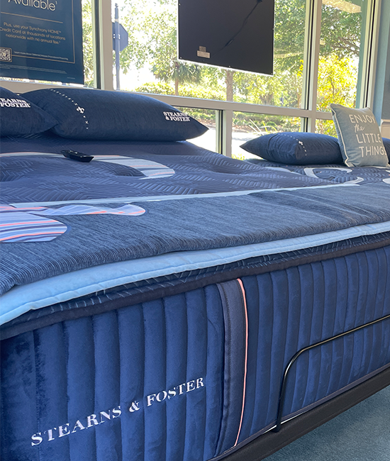 Inside the Stearns & Foster mattress showroom at The Sleep Center